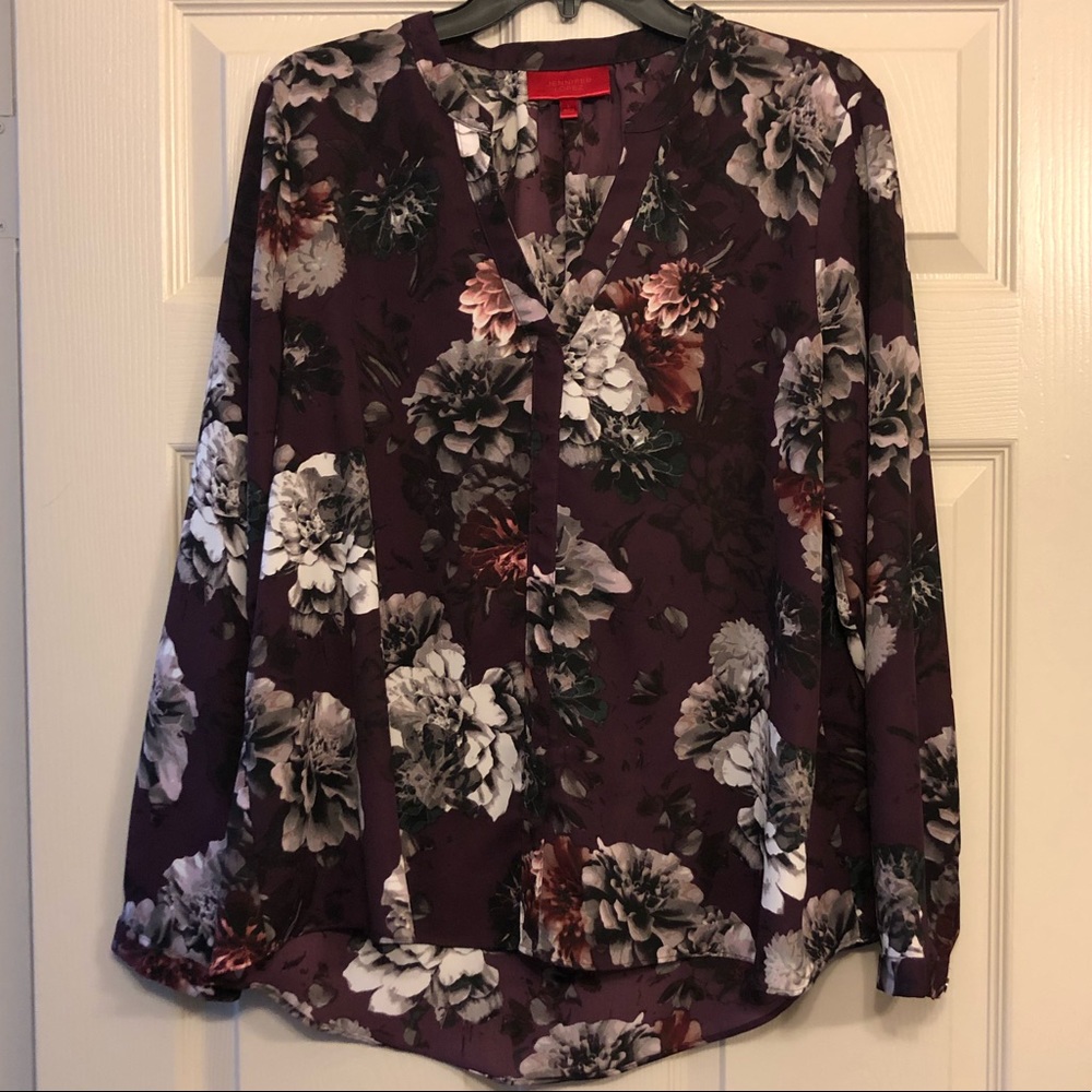 Jennifer Lopez Purple Flower Blouse
